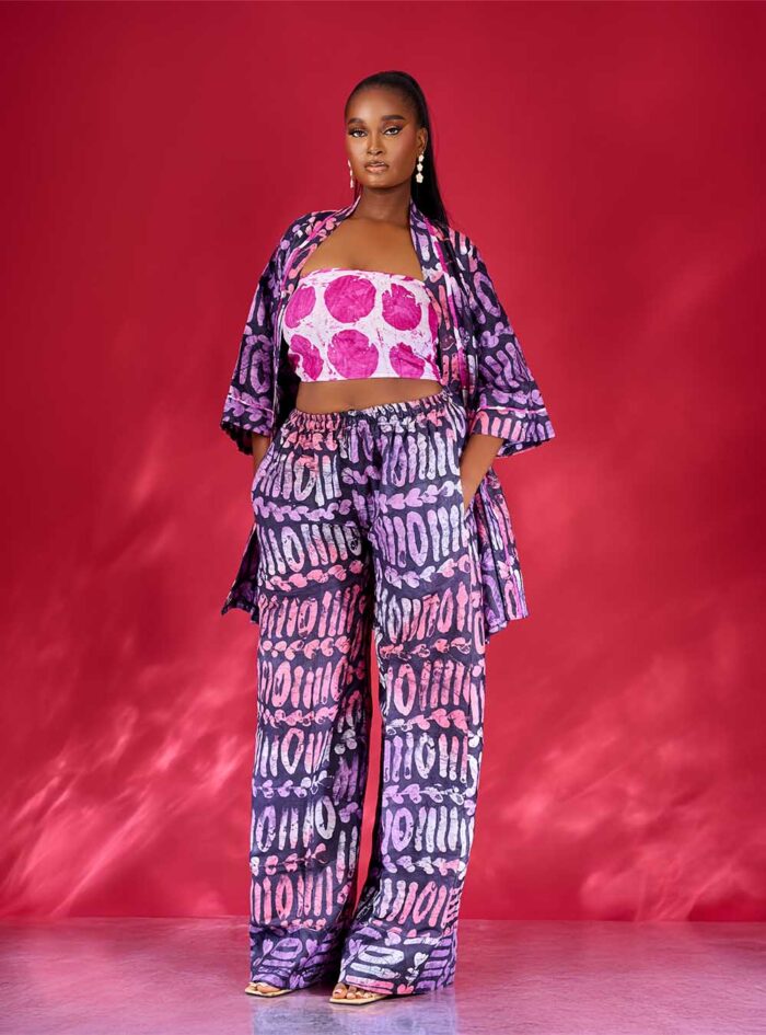 SoniaAuduCouture-Products-2025-Valentine-Adire 3 piece kimono set