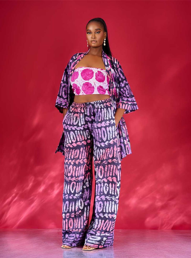 SoniaAuduCouture-Products-2025-Valentine-Adire 3 piece kimono set