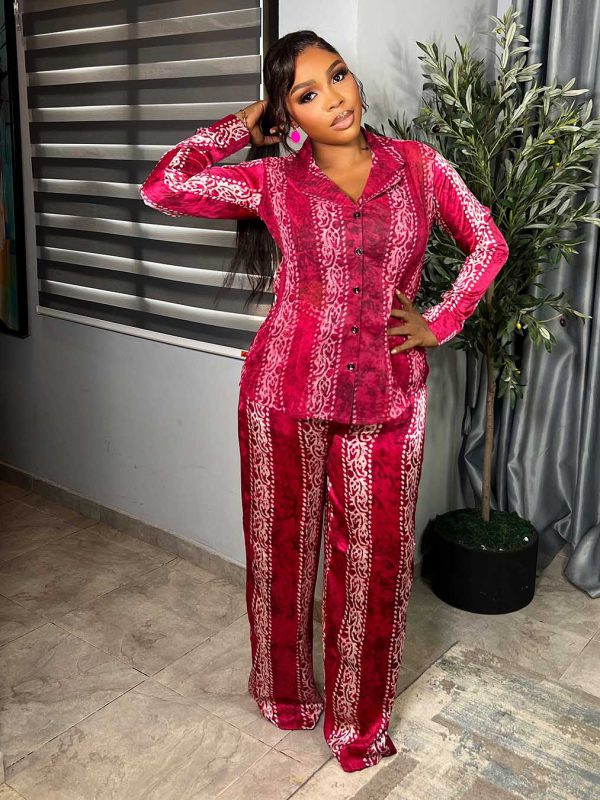 Silk and Chiffon Set (Pink)